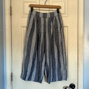 Gap high rise linen cropped Palazzo pants size 4